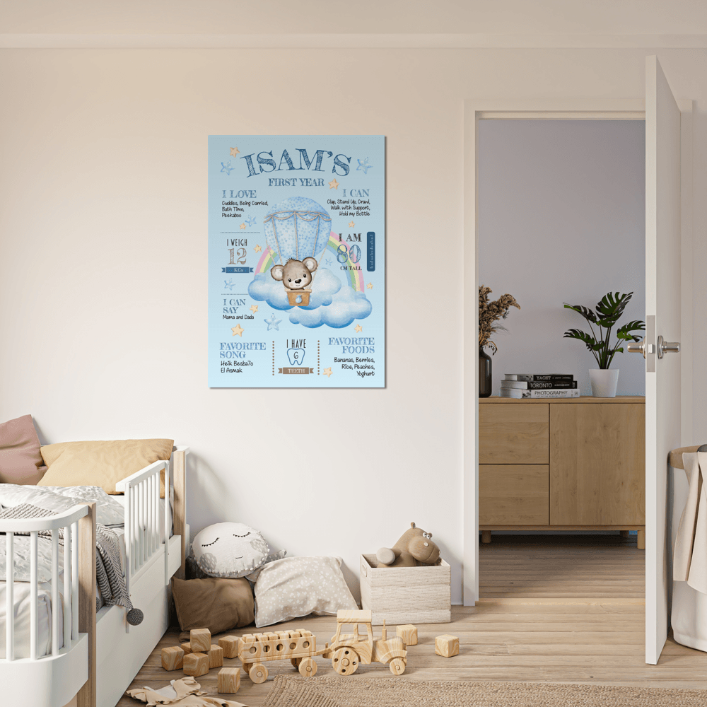 Teddy Bear 1st Year Milestone Board Poster-0