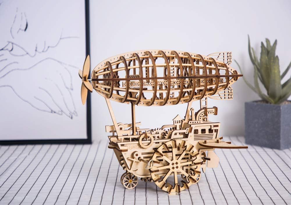 ROBOTIME ROKR 3D Wooden Air Vehicle Jigsaw Puzzle Model Kit Laser Cutting Kids Toys LK702