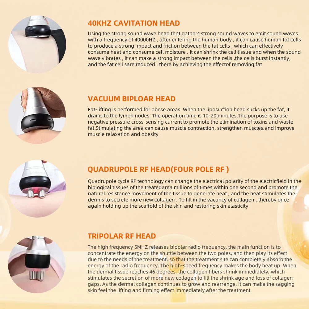40K 3/4IN1 Cavitation Body Slimming Machine Beauty Device Facial Massager Skin Tighten Face Lifting Vacuum Suction