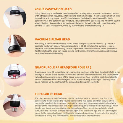40K 3/4IN1 Cavitation Body Slimming Machine Beauty Device Facial Massager Skin Tighten Face Lifting Vacuum Suction