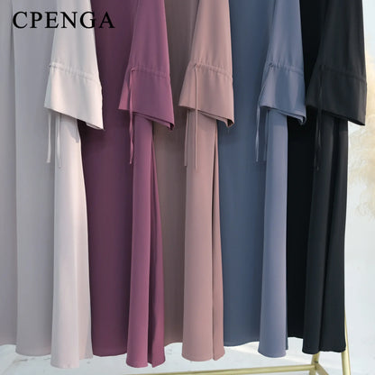Arabic Muslim Women Modest Dress 2025 Elegant Dubai Plain Abaya Islamic Church Clothing Fashion Loose Turkey Solid Robe