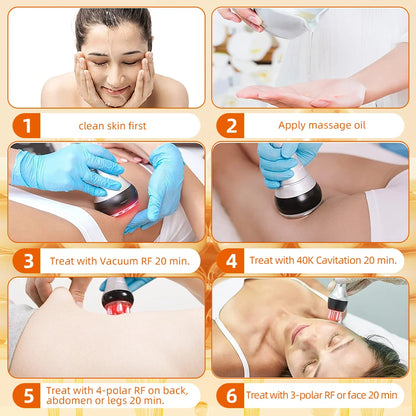 40K 3/4IN1 Cavitation Body Slimming Machine Beauty Device Facial Massager Skin Tighten Face Lifting Vacuum Suction
